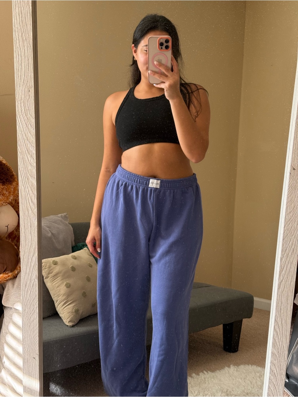 Parke  Blue Sweatpants - Soft Elastic Waist Bottoms - Picture 5 of 5